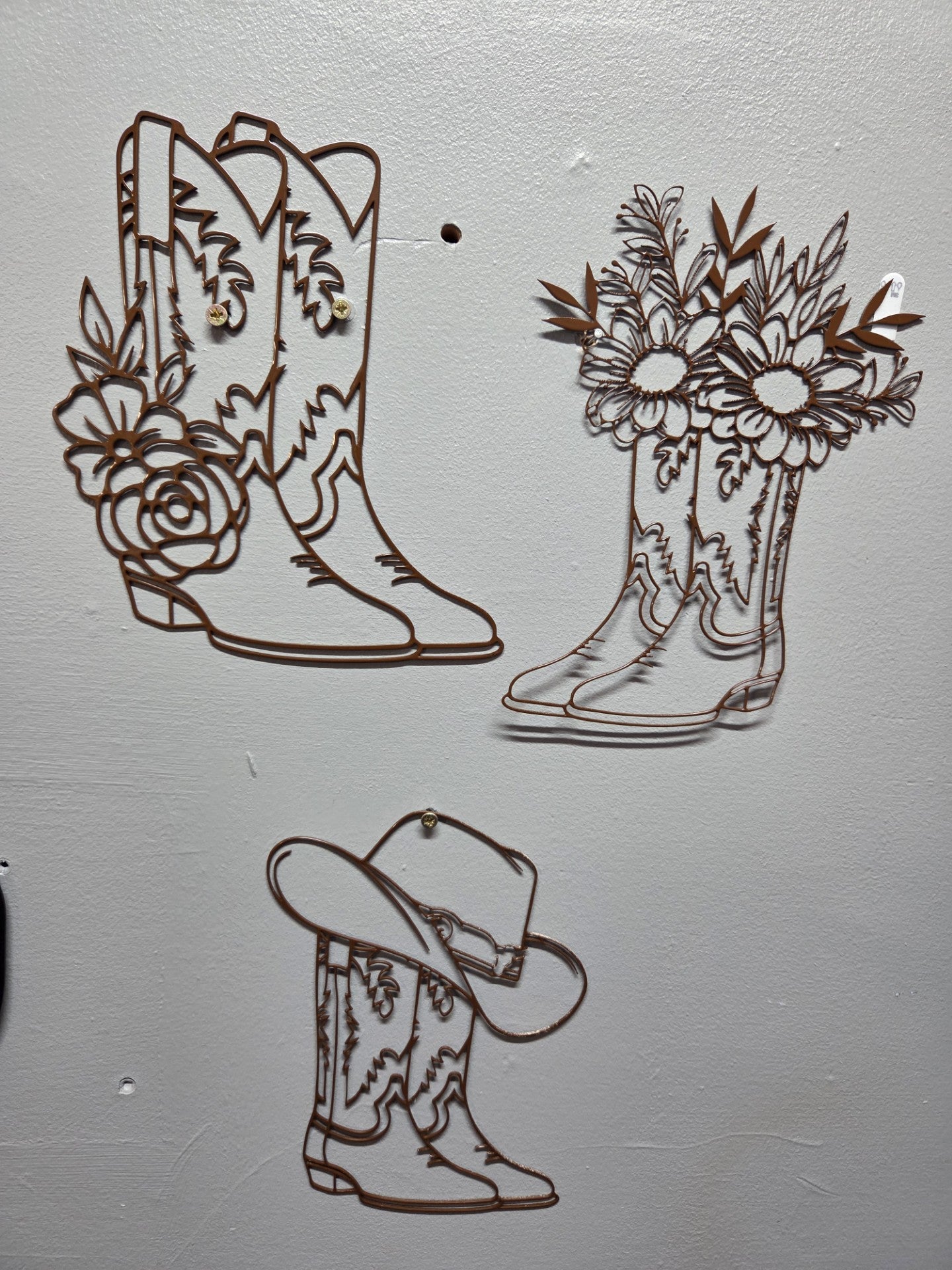 Cowboy Boot Wall art Trio