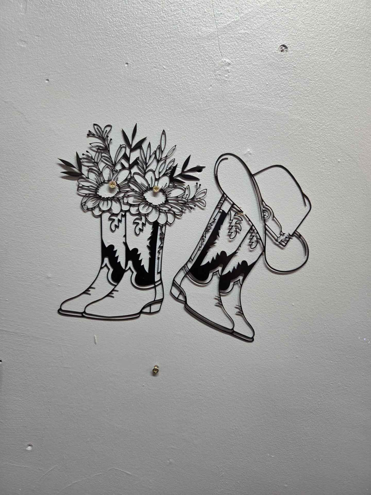 Cowboy Boot Wall art Trio
